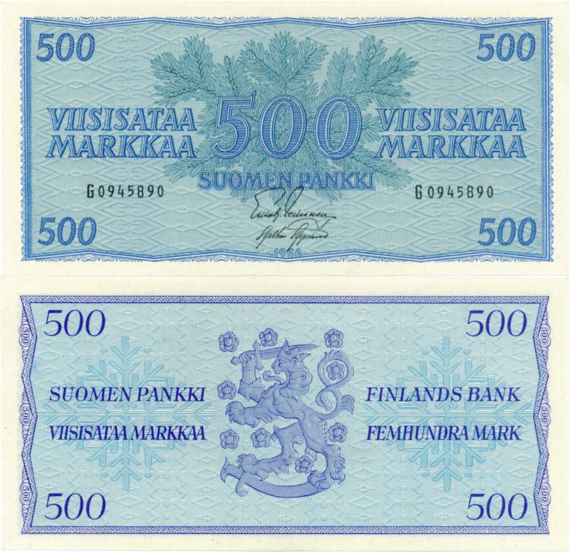 500 Markkaa 1956 G0945890 kl.8-9